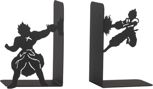 Anime Battle Scene Metal Bookends, Superhero Heroes Book Ends for Kids, MangaThemed Book Holders, Dragon Fighters Anime Heros Bookends Gift for Kids, Animation Heroes Book Stand