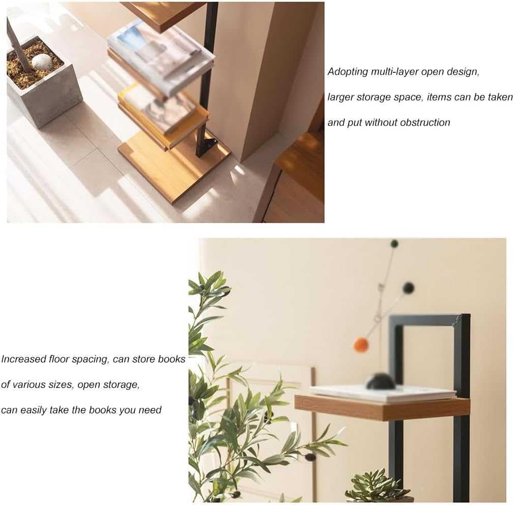 Invisible Corner Bookshelf, Freestanding 4/6 Tier Vertical Shelf for Home Office, Living Room & Bedroom - Modern Stylish Storage for Books & Decor, Space-Saving Solution