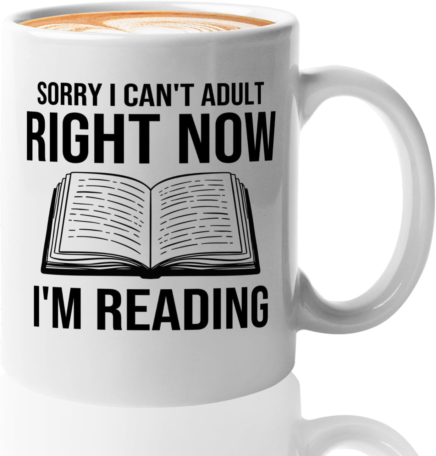 Book Lover Coffee Mug 11oz White -Sorry I cant - Bookworm Literature Library Book Lover Reader Booked Editor Intellectual Studious