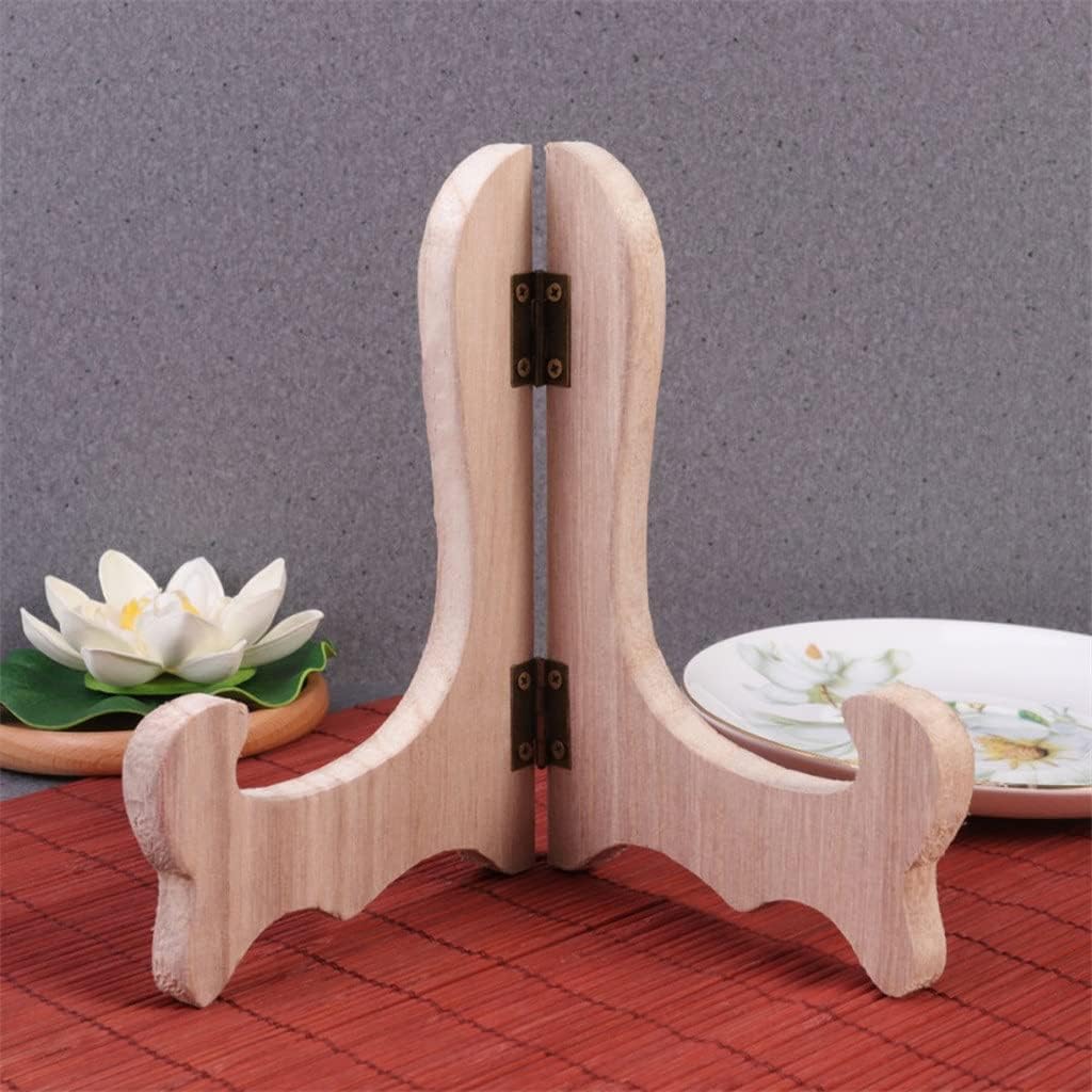4Pcs Plate Tea Cake Display Stand Tea Biscuit Dish Easel Rack Desktop Display Holder for Plate Cookbooks Tea Cake Home Shop(E)