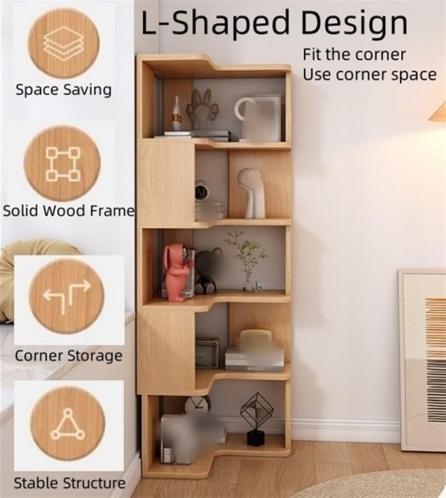 7-Tier Corner Bookshelf - Modern Freestanding Bookcase & Display Rack, Versatile Storage Organizer for Home & Office, Stylish Corner Shelf Unit for Small Spaces