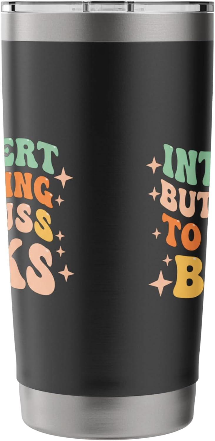 Introvert But Willing To Discuss Books Literary Reader Funny Stainless Steel Insulated Tumbler