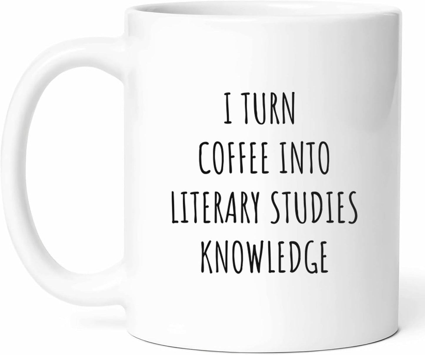 Coffee And Literary Studies Mug - Bookworm Cup - Professor Funny Gift From Students - Criticism Tea Mugs - Reading Enthusiast Cups - 11 Oz Ceramic Gifts For Literature Lovers, Birthday, Him, Her