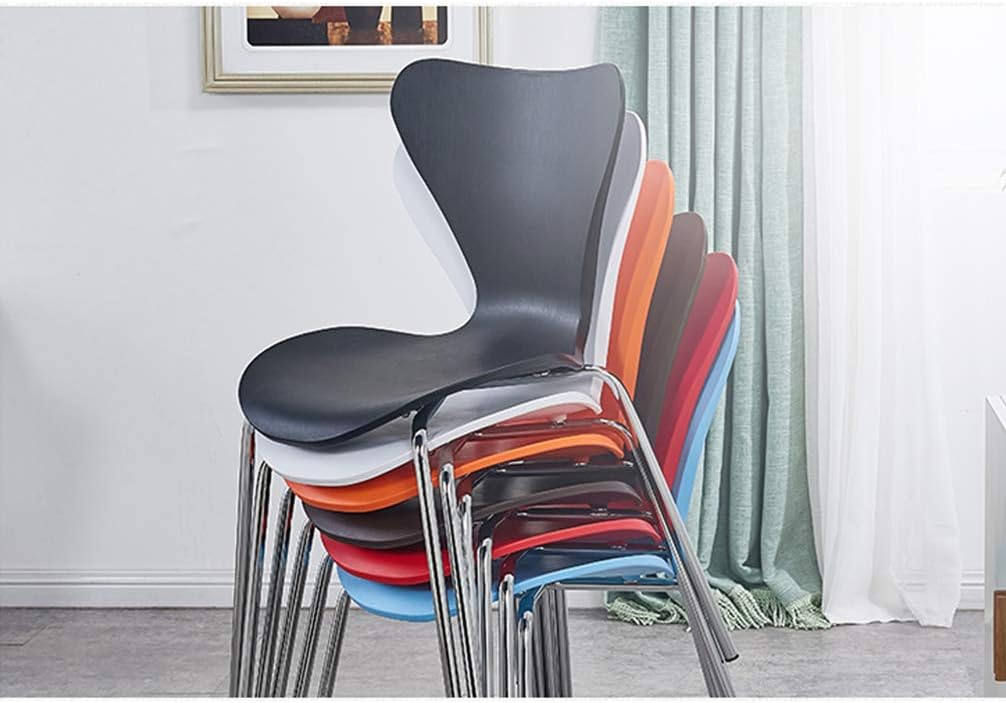 RXBFD Comfortable Chair Mid-Century Modern PP Plastic Dining Chair with Metal Legs, Ergonomically Designed Comfort Curve, for Living Room/Cafe/Lounge/Study Room/Dining Room/Pub Leisure Chair