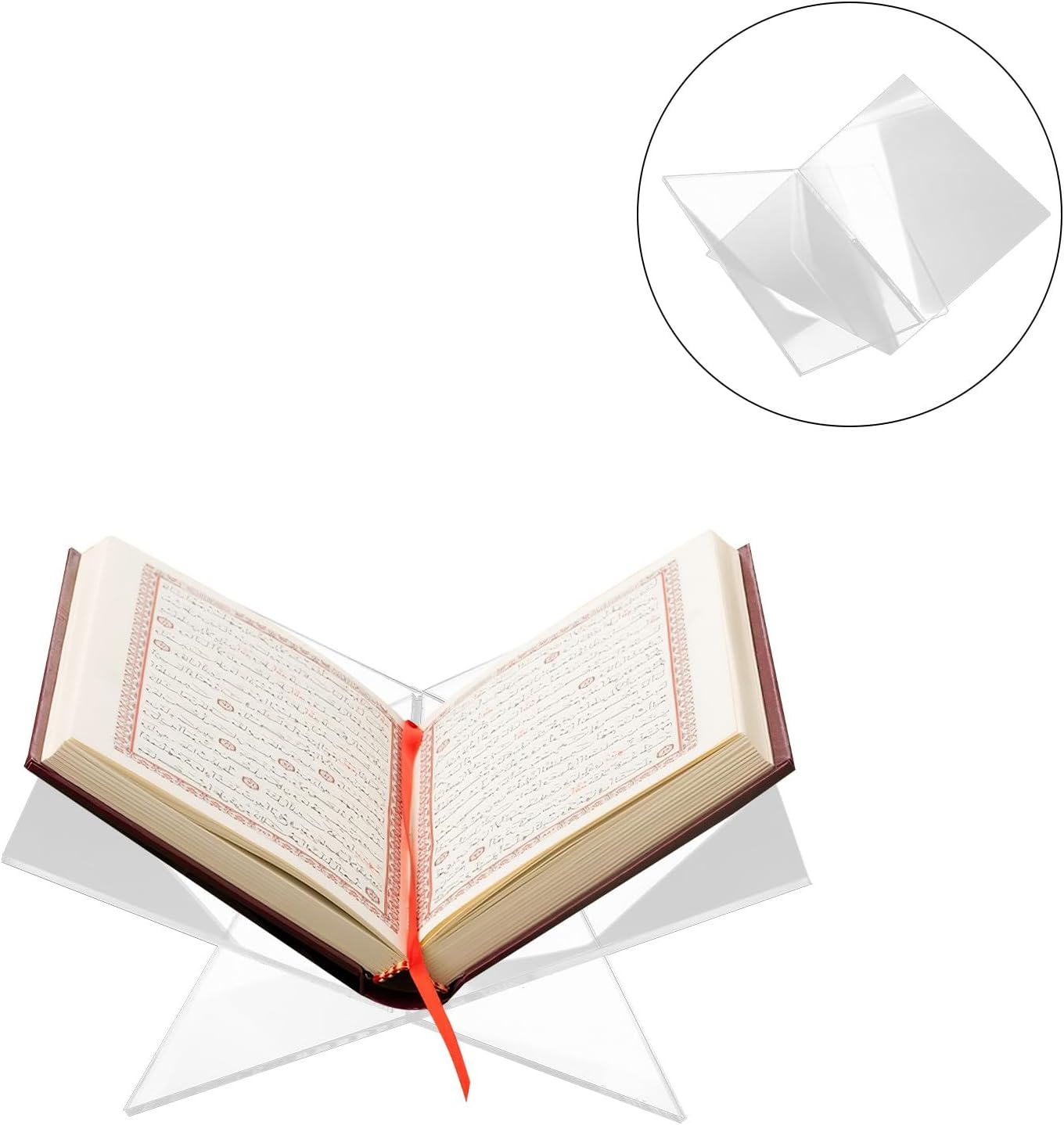 Milisten Acrylic X-Shaped Book Holder Stand Cookbook and Recipe Display Rack for Kitchen Countertop Reading and Magazine Display