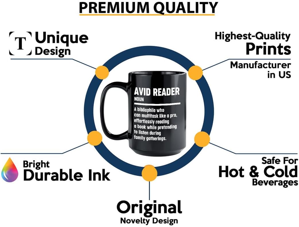 Book Lover Coffee Mug 15oz Black - Effortlessly Reading - Book Lover Gifts For Women Book Club Book Lovers Gifts Bookworm Book Reader Gifts