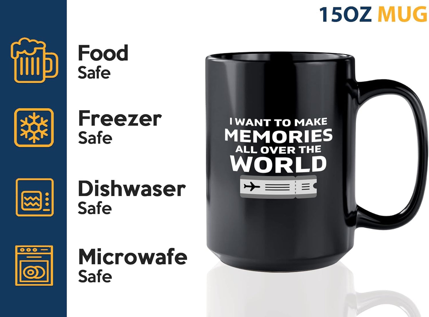 Journalist Coffee Mug 15oz Black -All Over the World - Reading Lover Book Club Gift Author Appreciation Writer Journalism Novelist Scriptwriter