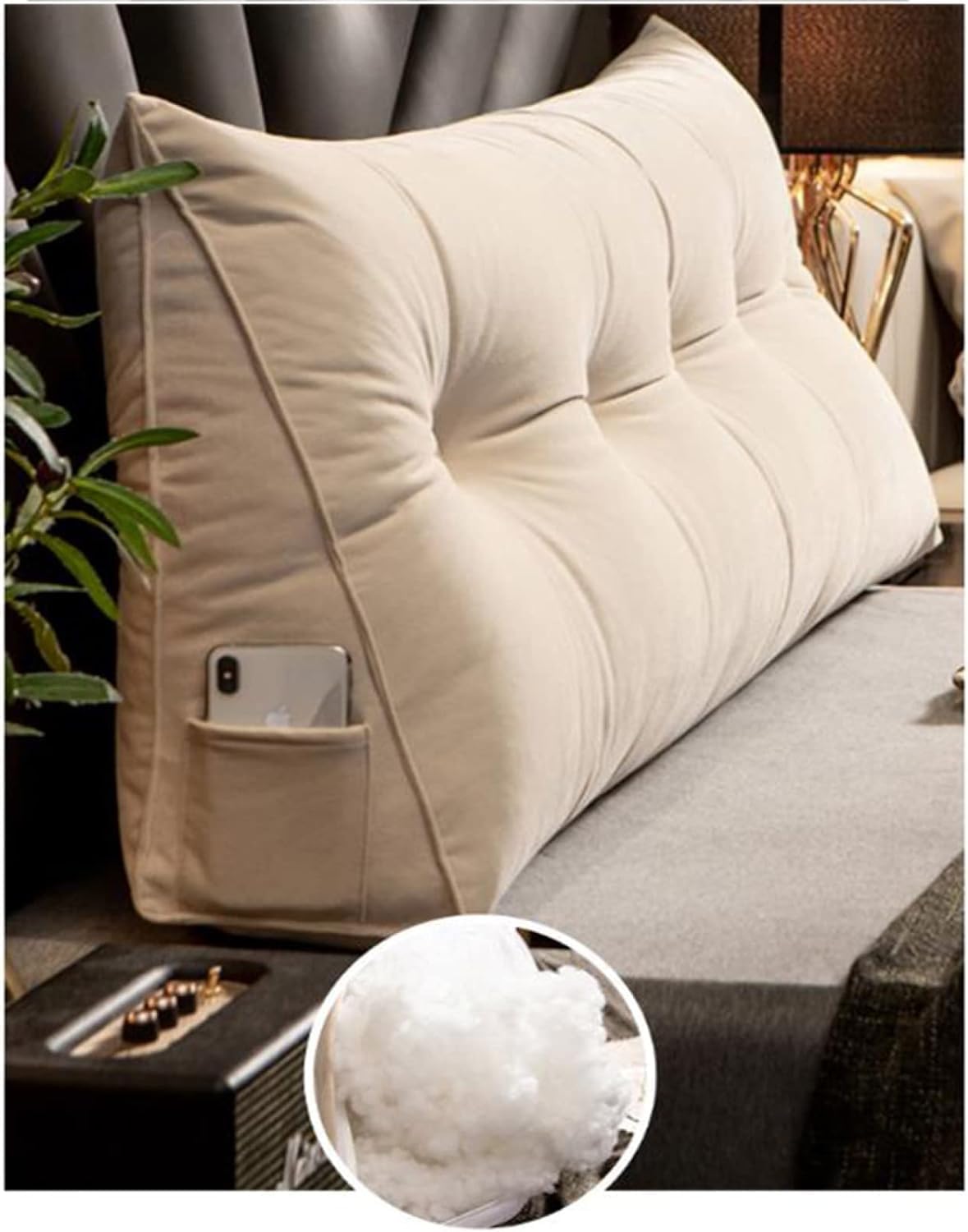 Triangular Reading Pillows Wedge Bed Backrest Back Cushion Solid Color Back Cushion Waist Support Tatami Cozy Bed Pillow Removable Washable(Size:180x50x20cm,Color:C)