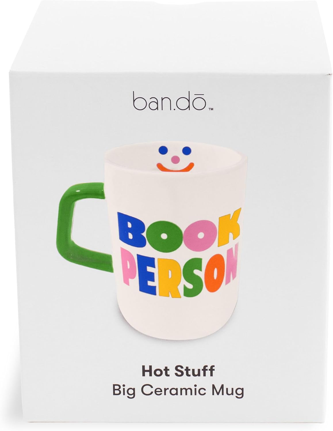 ban.do Ceramic Mug, 12 Ounce Coffee Cup, Dishwasher and Microwave Safe Mug, Book Person