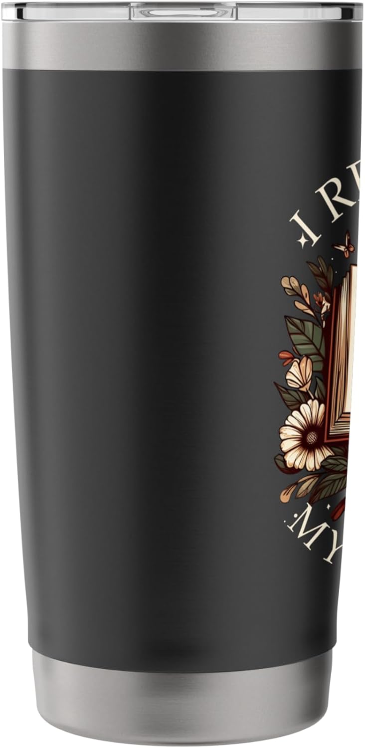 Book Lover Reading Bookish Floral I Read Past My Bedtime Stainless Steel Insulated Tumbler