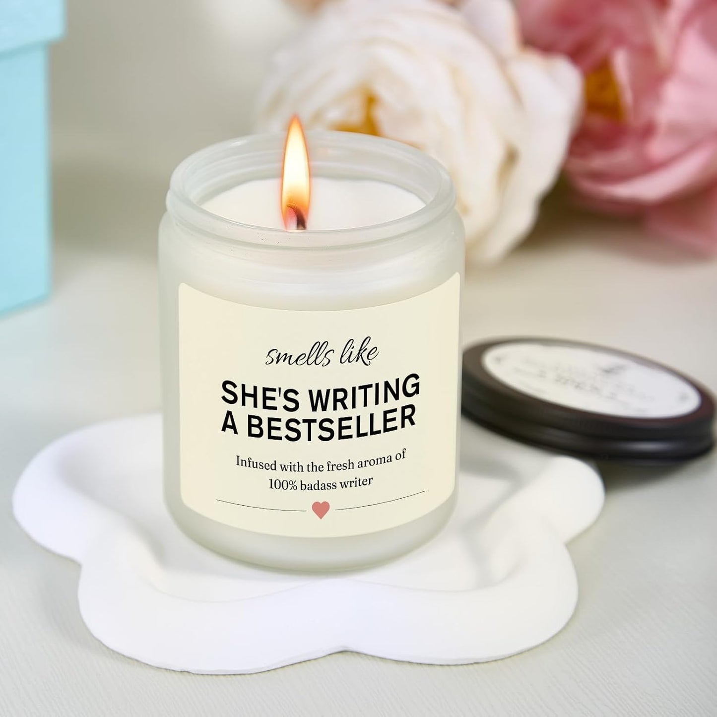 Kosmickiss Writer Gifts for Women, Funny Author Gifts for Writers, Lavender Soy Wax Candle, Cool Writer Presents for Book Novelist, Screenwriter, Aspiring Literature Presents