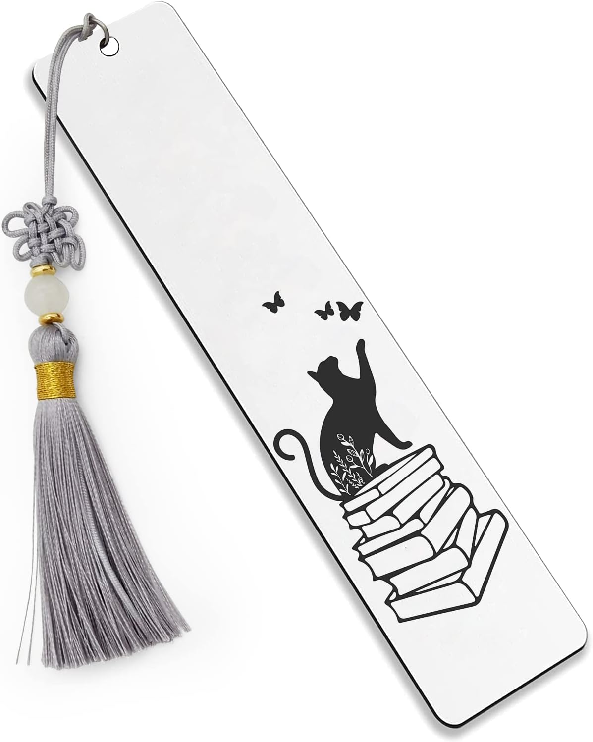 Ptzizi Funny Metal Engraved Cat Bookmark with Tassel Inspirational Bookmark Clip for Friends Teachers Students Book Lovers Cat Lovers Retirement Teacher's Day Graduation Christmas Birthday Gifts
