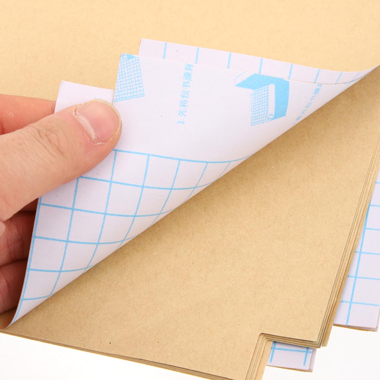 SHOWERORO Kraft Self-Adhesive Book Cover Kit 30 Sheets Book Jackets for Textbooks Notebooks Magazines Protective Cover Wrapping for School Office Use