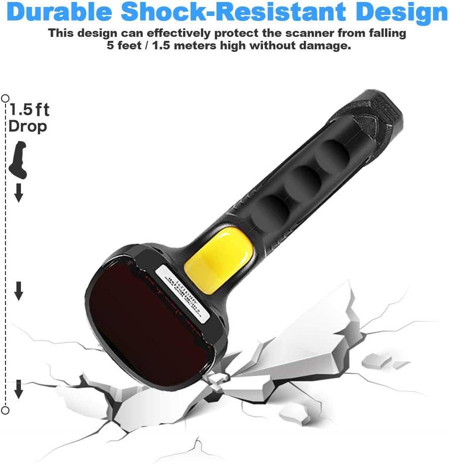 Barcode Scanner Wireless, Basecent USB Quick Laser Barcode Scanner Reader (Lector De Codigo De Barras), Handheld Barcode Reader Scanner for Library Book, Warehouse Inventory, Store