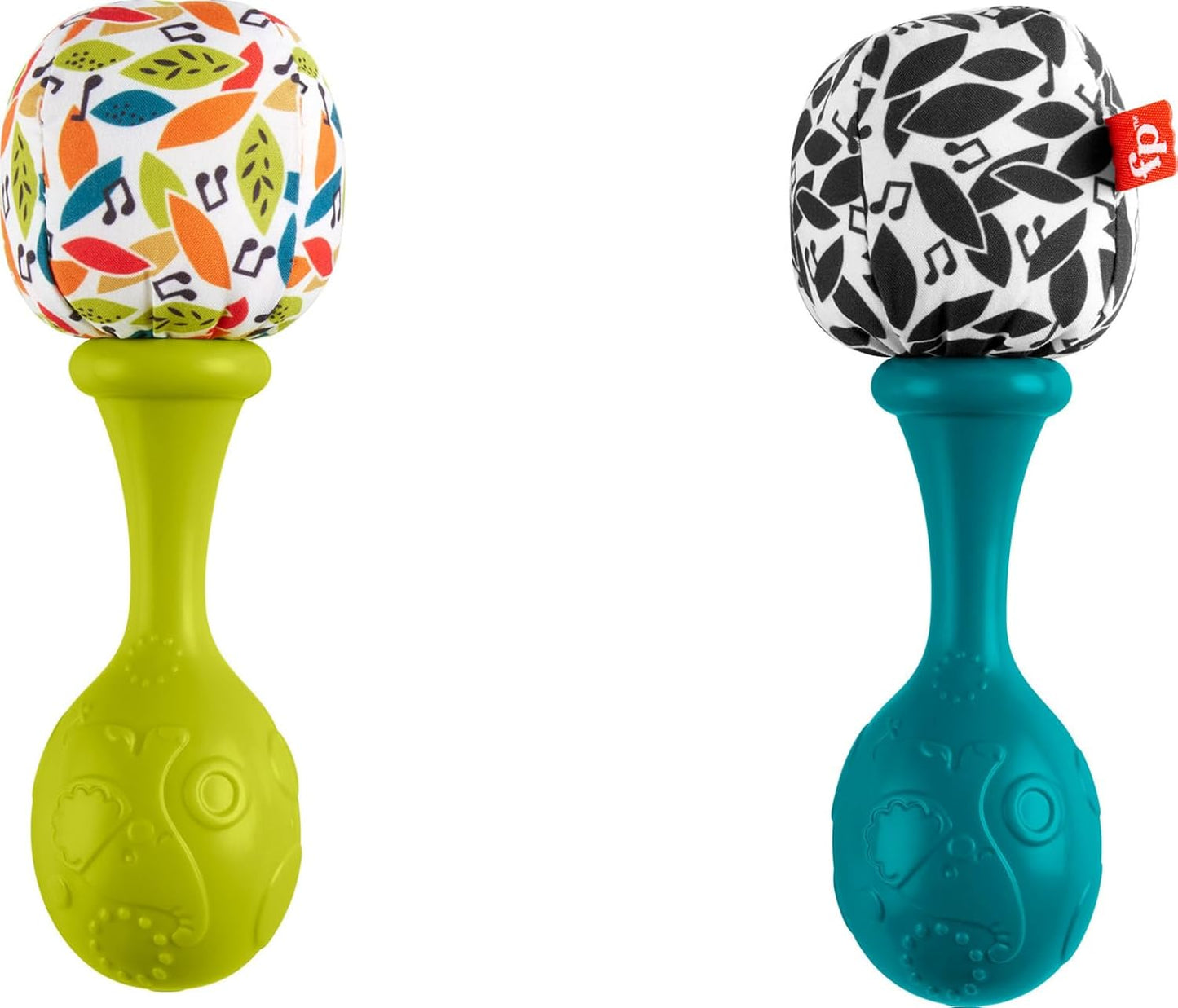 Fisher-Price Newborn Toys Rattle ‘n Rock Maracas, 2 Soft Musical Instruments for Developmental Play Babies Ages 3+ Months, Neutral Colors