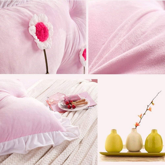 Headboard Bedside Cushion Pads Flowers Large Back Cloth Art Double Bed Pillow Multifunction Washable, 8 Colors (Color : 3#, Size : 120x70cm)