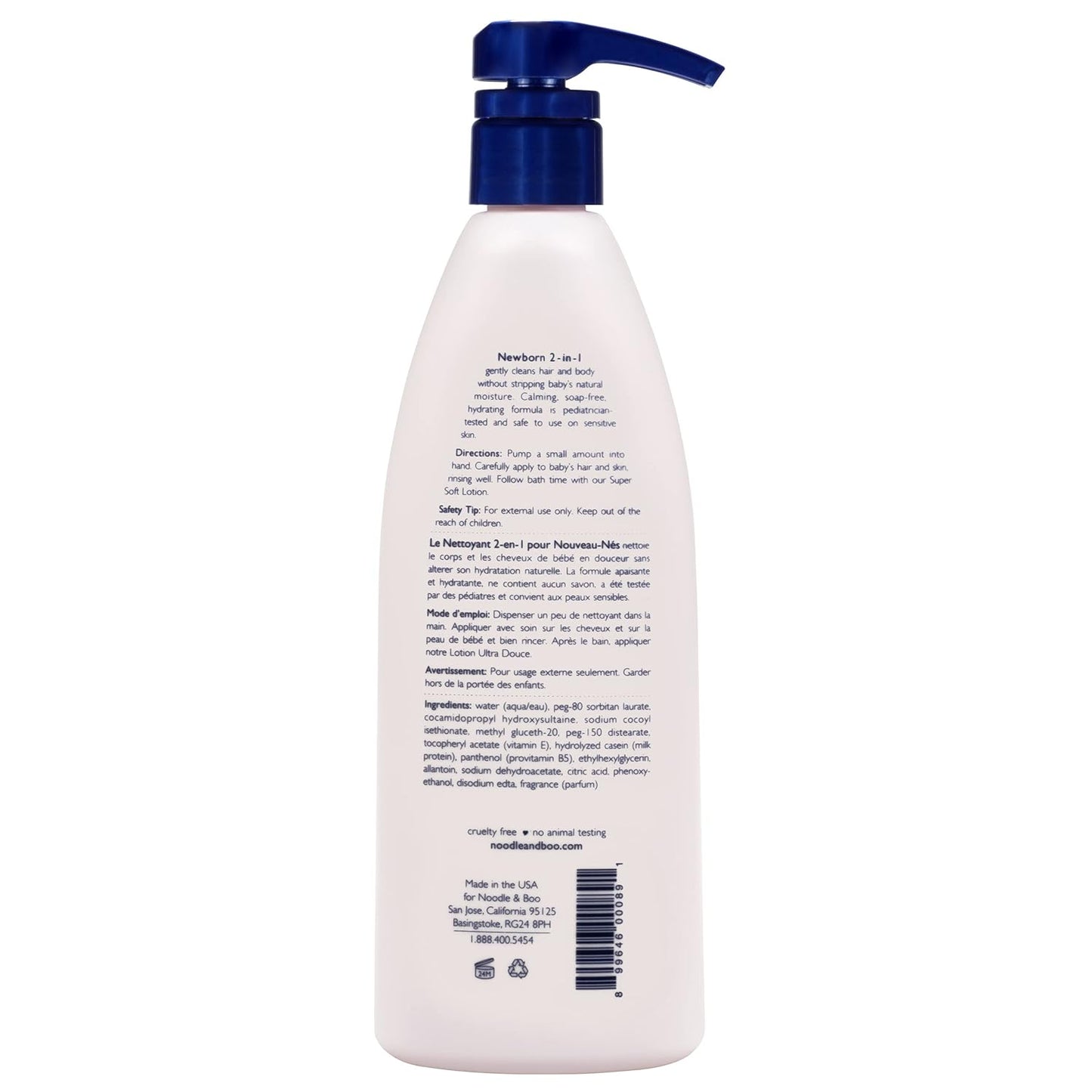 Noodle & Boo Newborn 2-in-1 Baby Shampoo and Body Wash, Tear-Free, Hypoallergenic, Baby Bath Essentials, Moisturizing, pH-Balanced, Vitamin-Enriched, Pediatrician-Tested