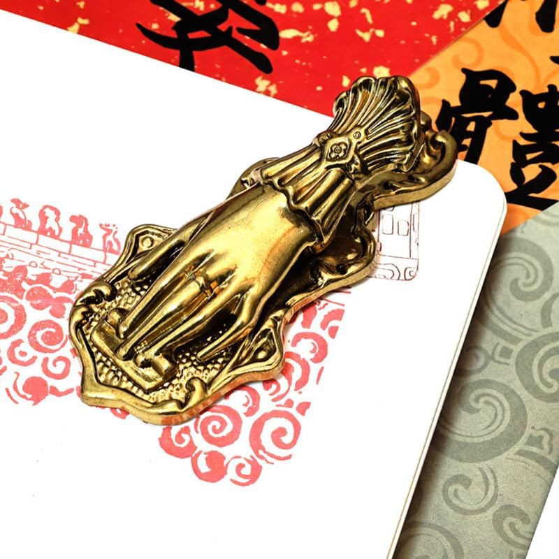 Vintage Hand Clip Metal Bookmark Holder for Woman Teenage Girl- Symbol of Wealth and Good Luck for Noblewoman's Hand, Book Marker, Reading Accessory, Valuable Book Clip (Dark Gold)