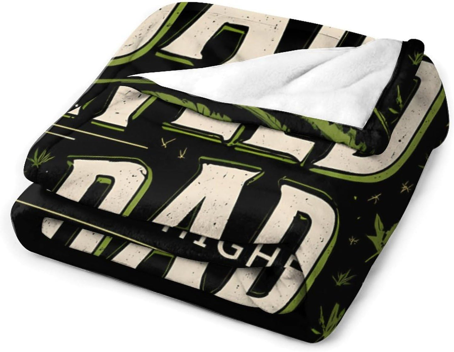 Funny Weed Dad Throw Blanket Fleece Blankets Soft Flannel for Couch Bed Pet Decorative Warm