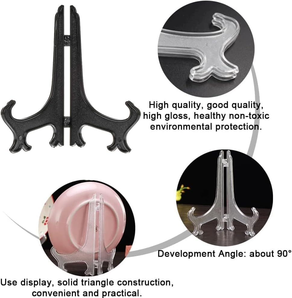 Acrylic Easels Display Stands/Plate Stands for Display Photos Holder Picture Frames, Foldable Display Stand, E Books, Records, Medals, Pictures etc.(6 Pack 7 Inch)