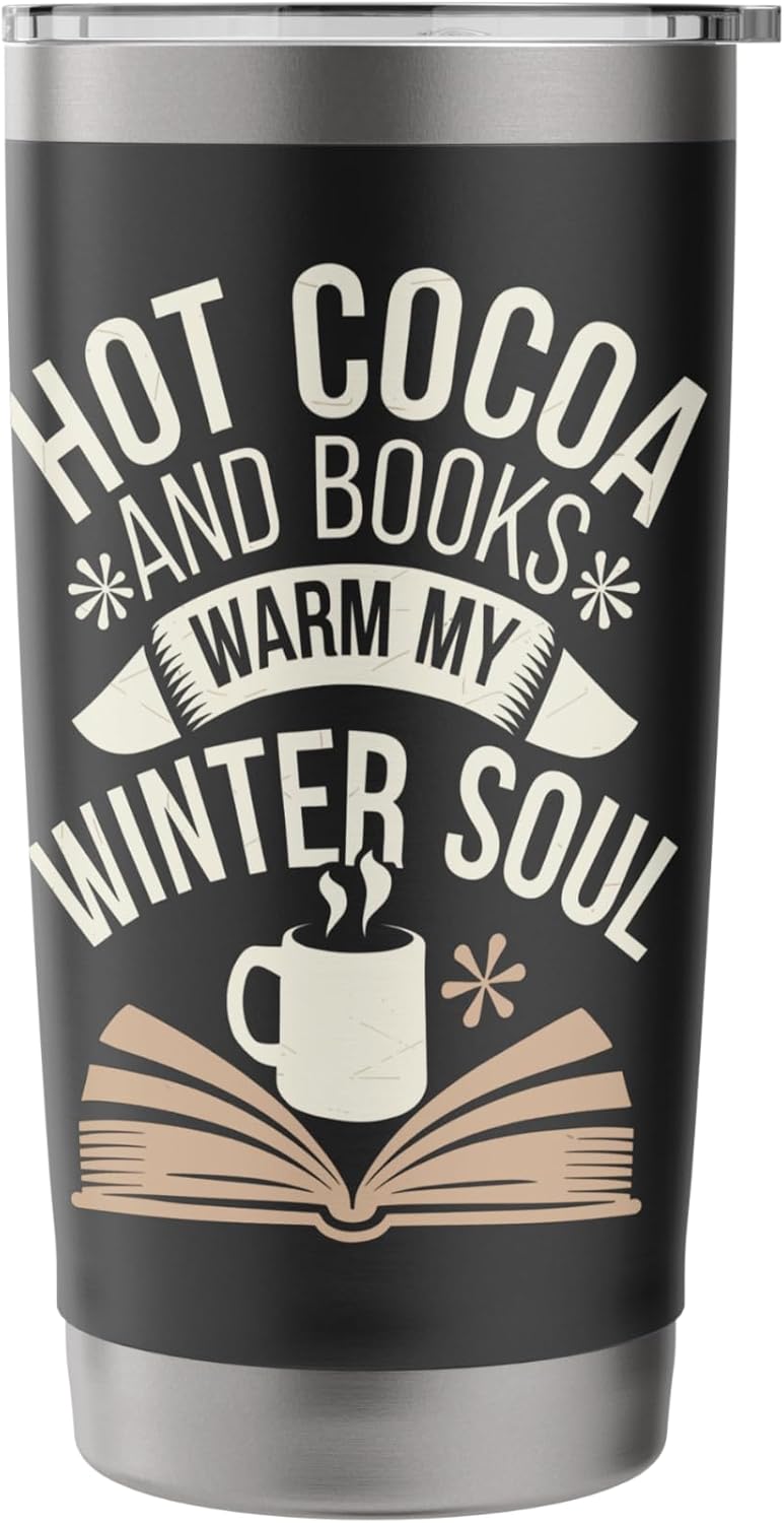 Reading All Winter Cozy Book Lover and Literary Escape Stainless Steel Insulated Tumbler
