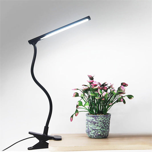 Clip on Desk Lamp, 360 Degree Adjustable Flexible Gooseneck USB LED Reading Light Eye Protection Table Light for Home Bed Office Headboard (2 Levels)