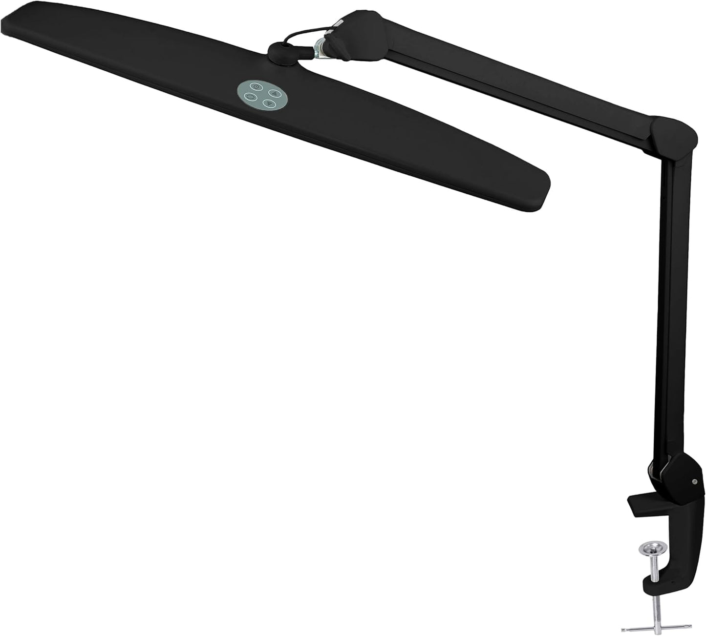 Neatfi Elite HD XL Task Lamp | 22-Inch Wide | 2,260 Lumens | 3 Color Temperature Modes | Non-Polar Dimming Desk Lamp (CCT with Clamp, Black)