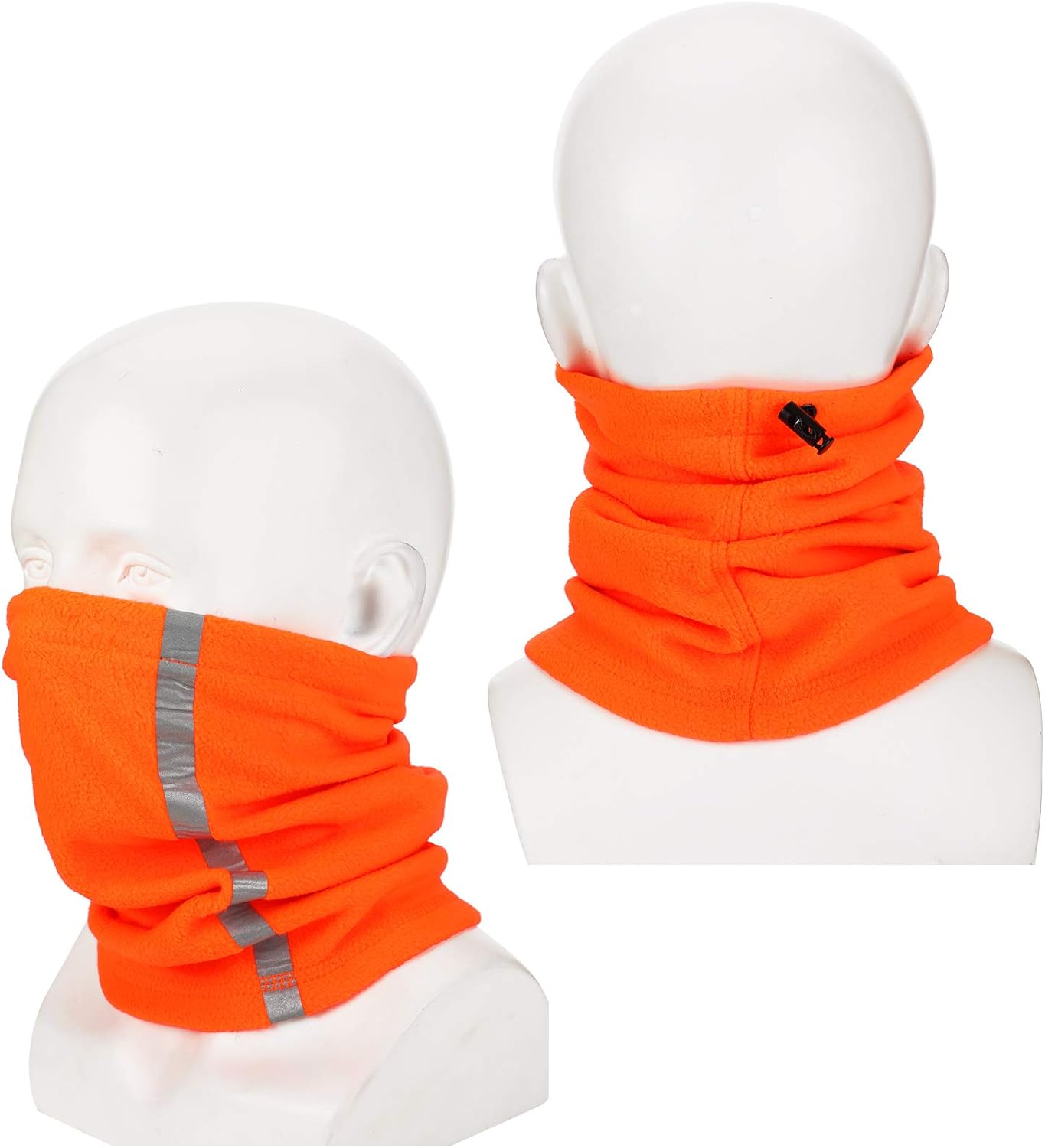 2 Pieces Fleece Neck Gaiter Visibility Reflective Safety Neck Warmer Balaclava Bandana Winter Warm Scarf for Women Men