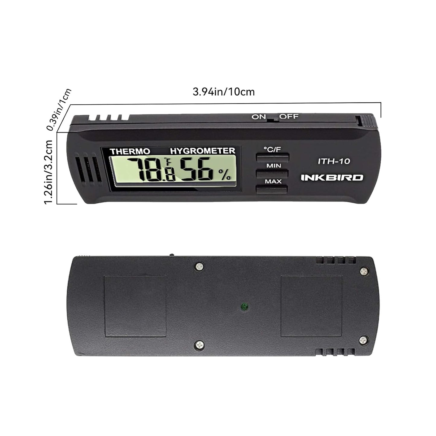 Inkbird ITH-10 Digital Thermometer and Hygrometer Temperature Humidity Monitor for Aging Box Guitar Ukulele