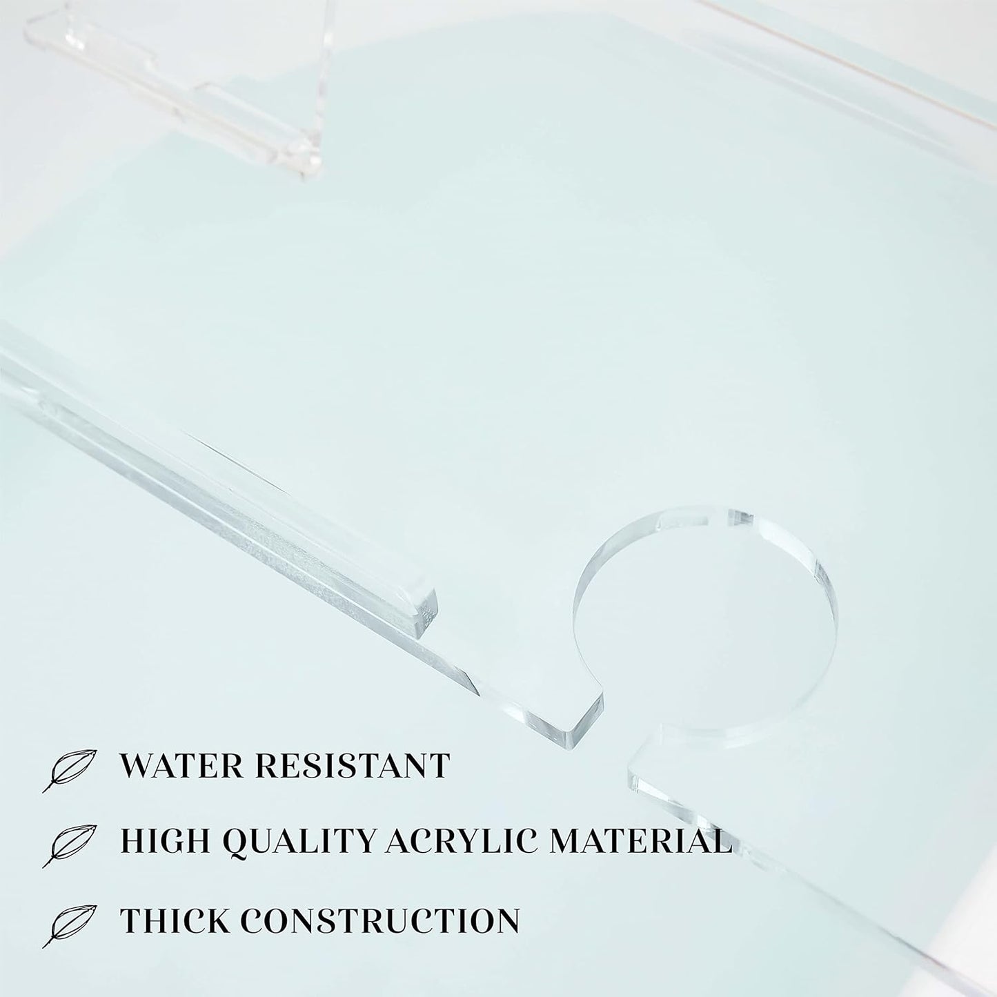 40" Classic-Clear Bathtub Tray Caddy Tub Shelf, Spa Board Luxury Bathroom Bath tub Table, Waterproof Acrylic Tub Caddy Fits Across Bathtub, Book Rack, iPad, Easy To Clean (40")