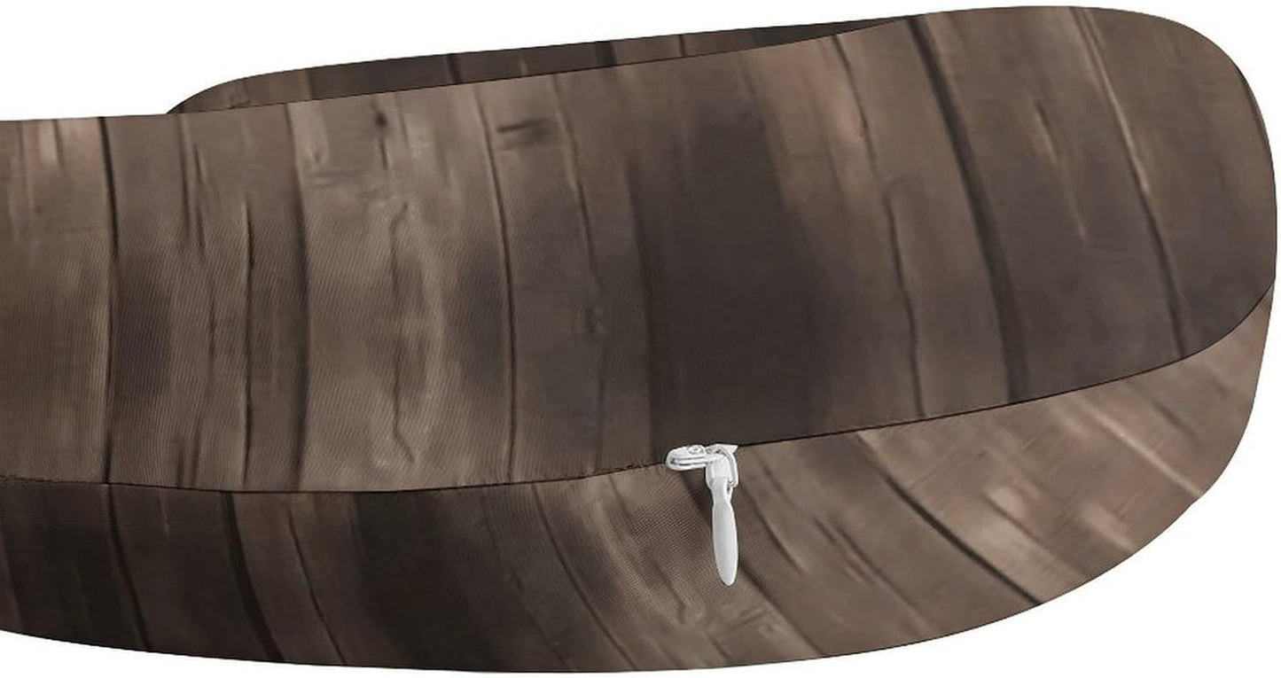 Rustic Old Barn Wood Neck Pillow Memory Foam U Shaped Pillows Portable Pillows for Shoulder Travel Head Support Pillow with Concealed Zipper for Airplane Car Home Office