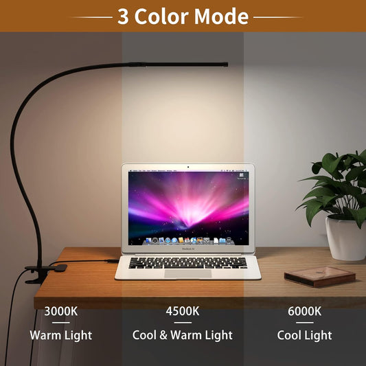 iZELL Reading Light, Book Light for Reading in Bed [77 LEDs Light with 3 Color Modes & 10 Brightness Levels] 27.6-inch Flexible Gooseneck LED Desk Lamps, Easy Clip on USB Reading Lamp for Table