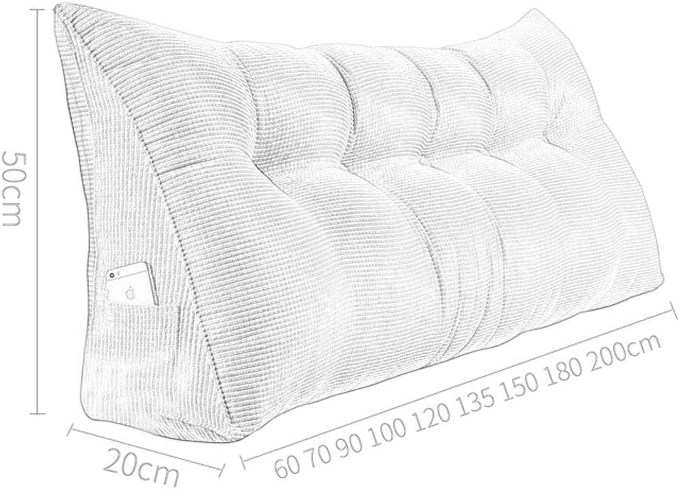 LQ Headboard Bedside Cushion Back Reading Backrest Cushion Sofa Soft Double Bed Waist Pad Pillow (Color : I Size : 135cm-4 Buckle)