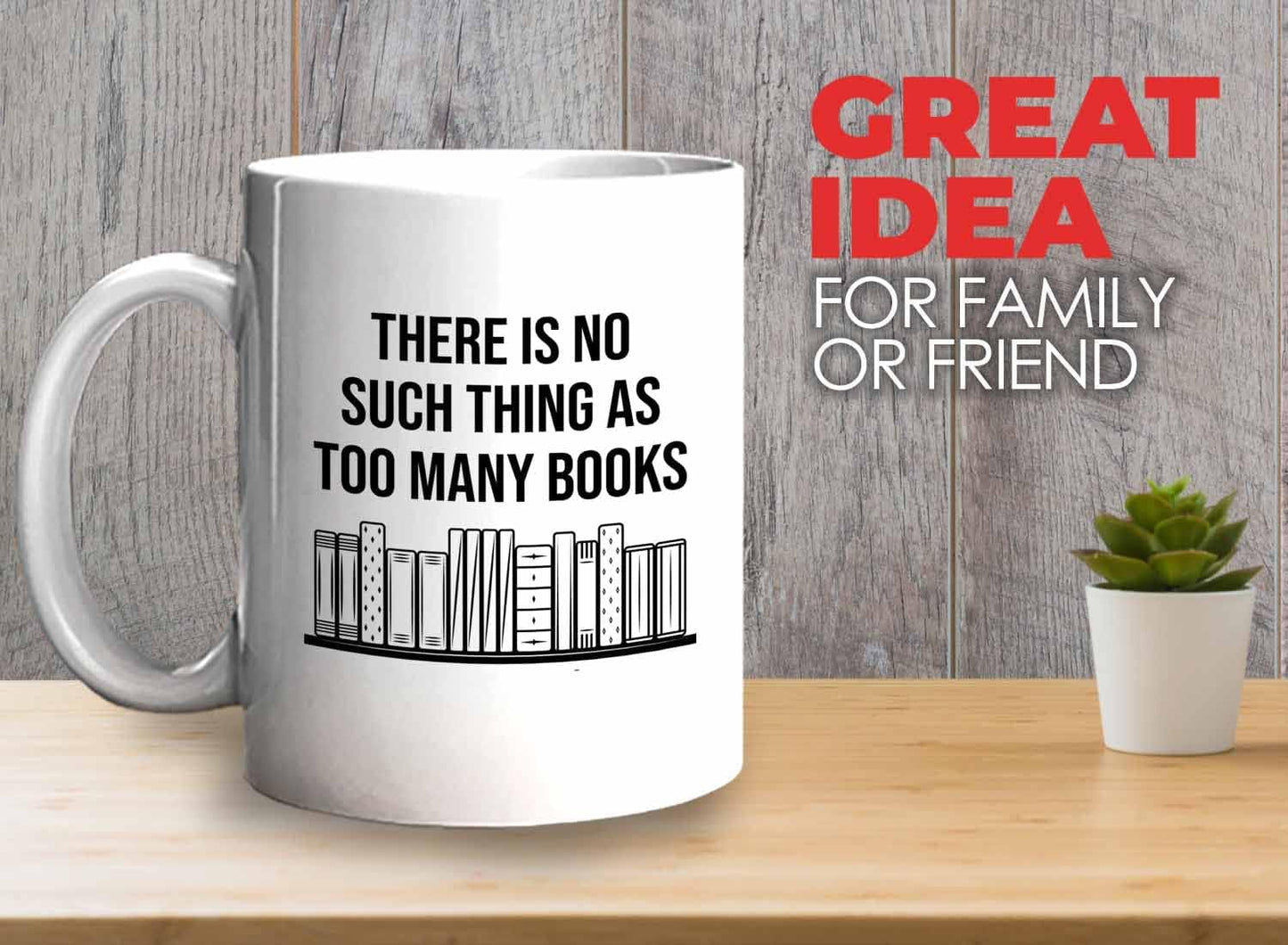 Bubble Hugs Writer Coffee Mug 11oz White - there is no such thing as too many books - Reading Book Lover for Bookworm Bibliophile Librarians Author Readers Bookish