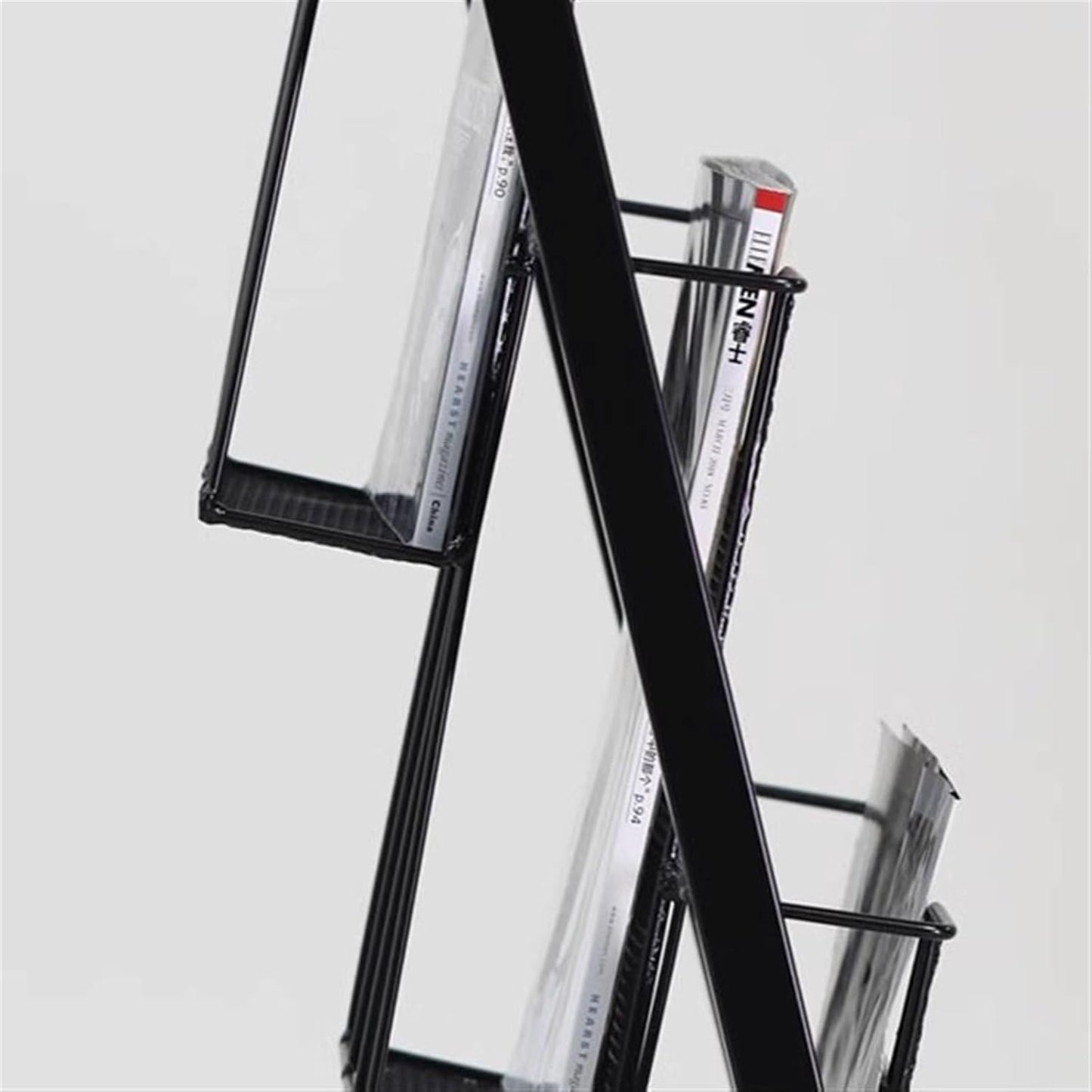 4-Tier Magazine Display Rack, Floor Standing Open Top Brochure & Newspaper Stand, Literature Holder for Shop, Exhibition, Office, Hotel, Bank, Library, White