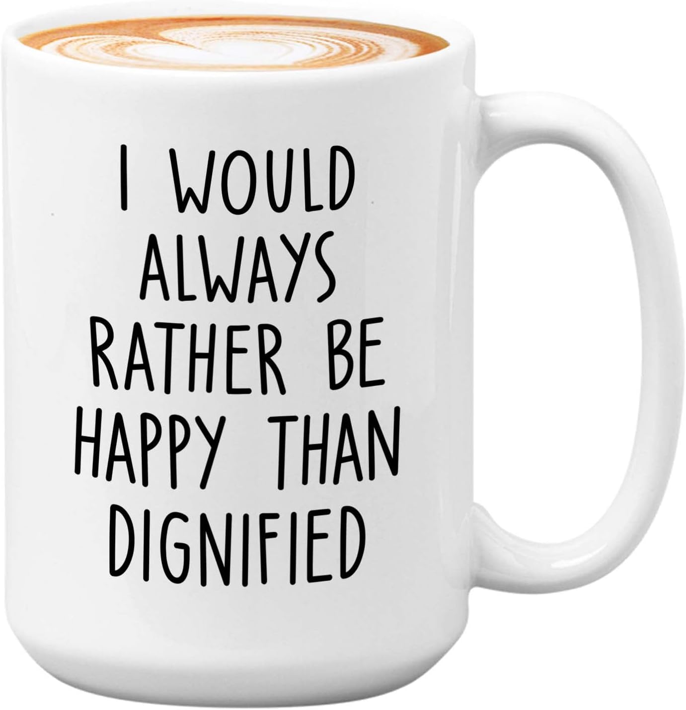 Bubble Hugs Writer Coffee Mug 15oz White - I would always rather be happy than dignified - Reading Book Lover for Bookworm Bibliophile Librarians Author Readers Bookish