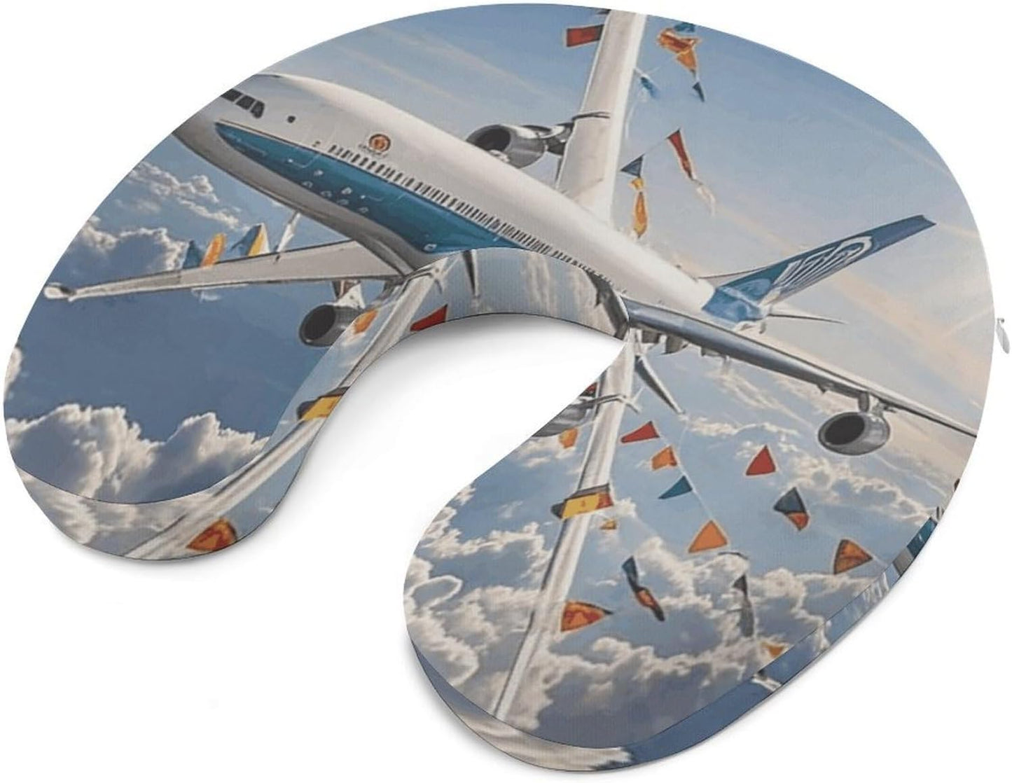 Airplane Neck Pillow Memory Foam U Shaped Pillows Portable Pillows for Shoulder Travel Head Support Pillow with Concealed Zipper for Airplane Car Home Office