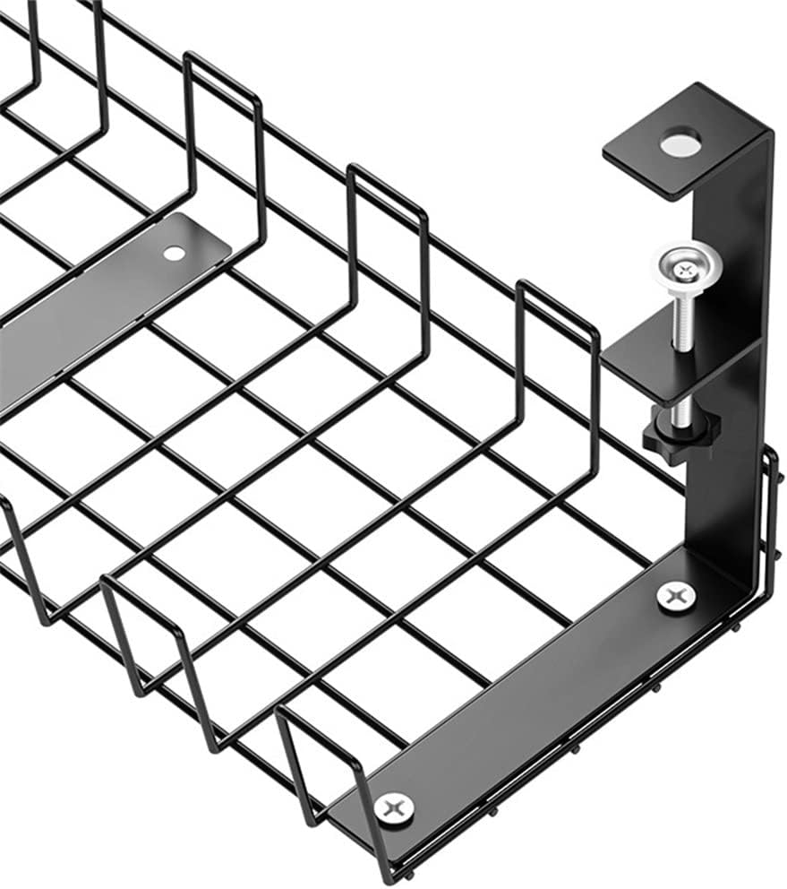 Under Desk Cable Organizer Wire Management Clamp Mount Large Capacity with Screw Sturdy Office Space Saving(Scode)