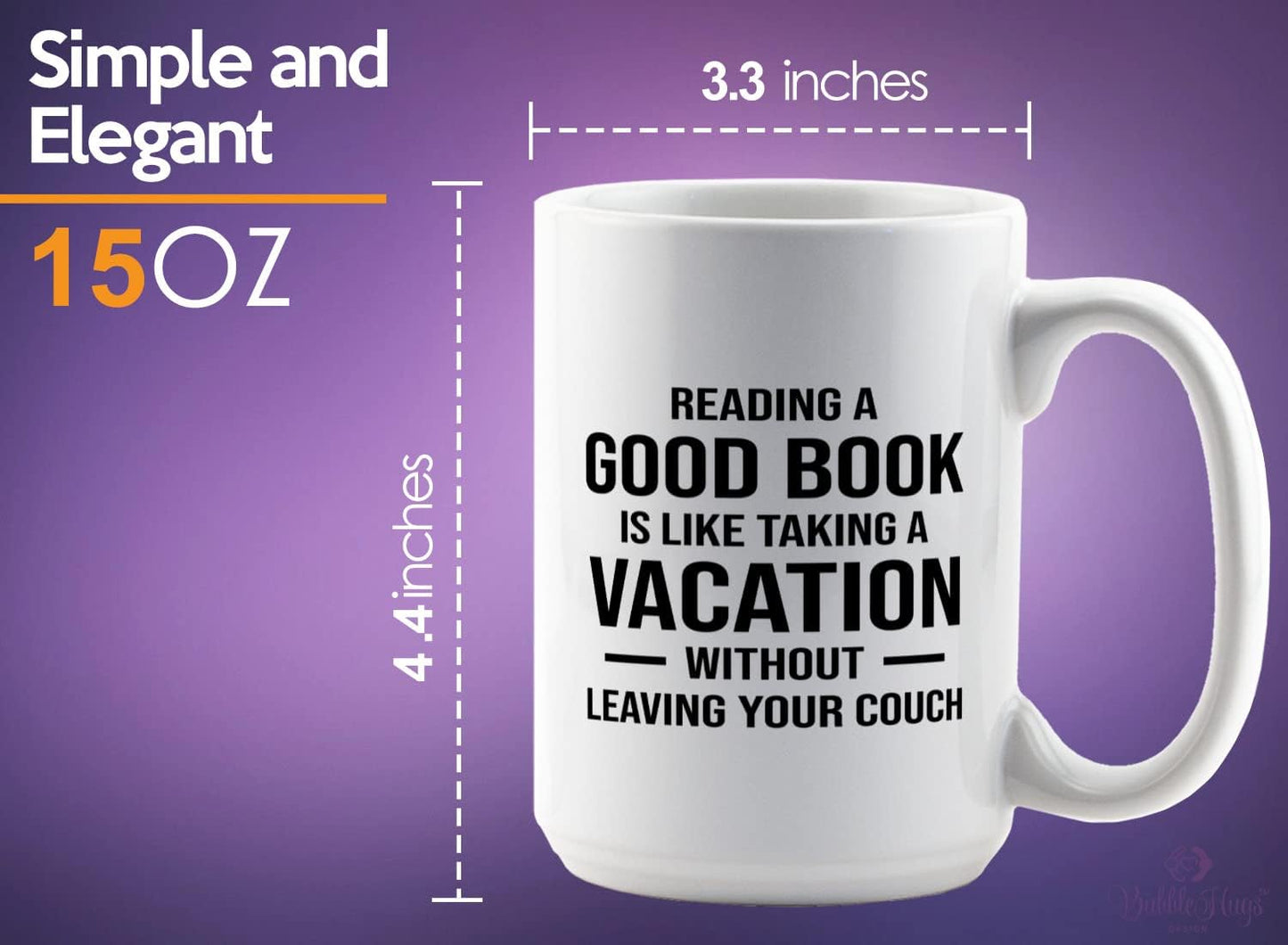 Book Club Coffee Mug 15oz White -Reading a Good Book - Book Lover Gift For Teacher Bibliophile Woman of Letters Bulk Readers Academic
