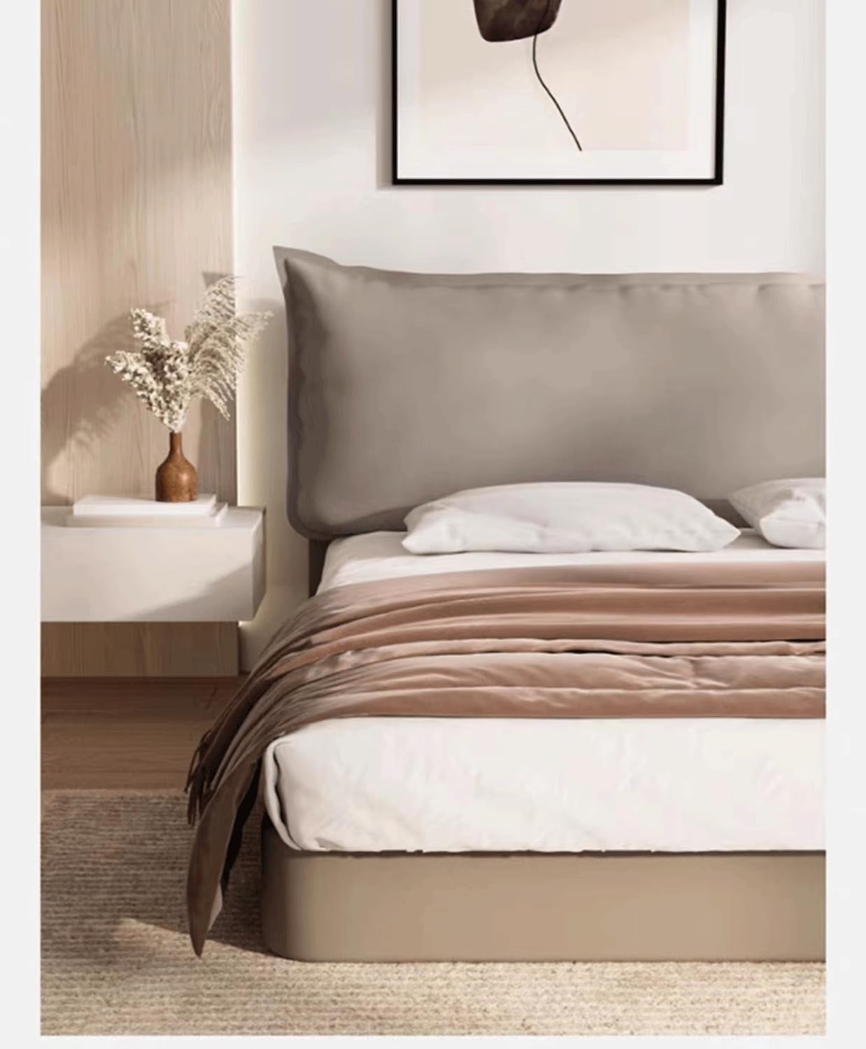 Large Reading Pillow Bolster Headboard Backrest Positioning Back Support Wedge Pillow for Bed and Sofa(Size:No headboard 63"/160cm,Color:L)