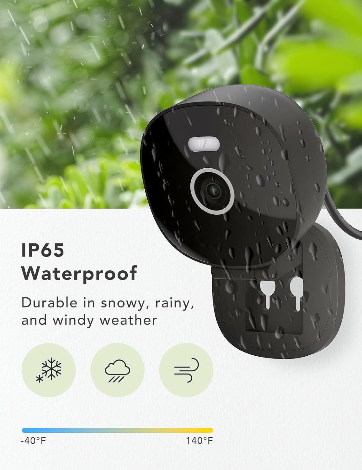 2K Security Camera Wired, Outdoor/Indoor for Home, Pet, Baby, Nanny, IP65 Waterproof Color Night Vision, White Light & Siren, Recording, Motion Detection, Compatible with Alexa,Black-4P