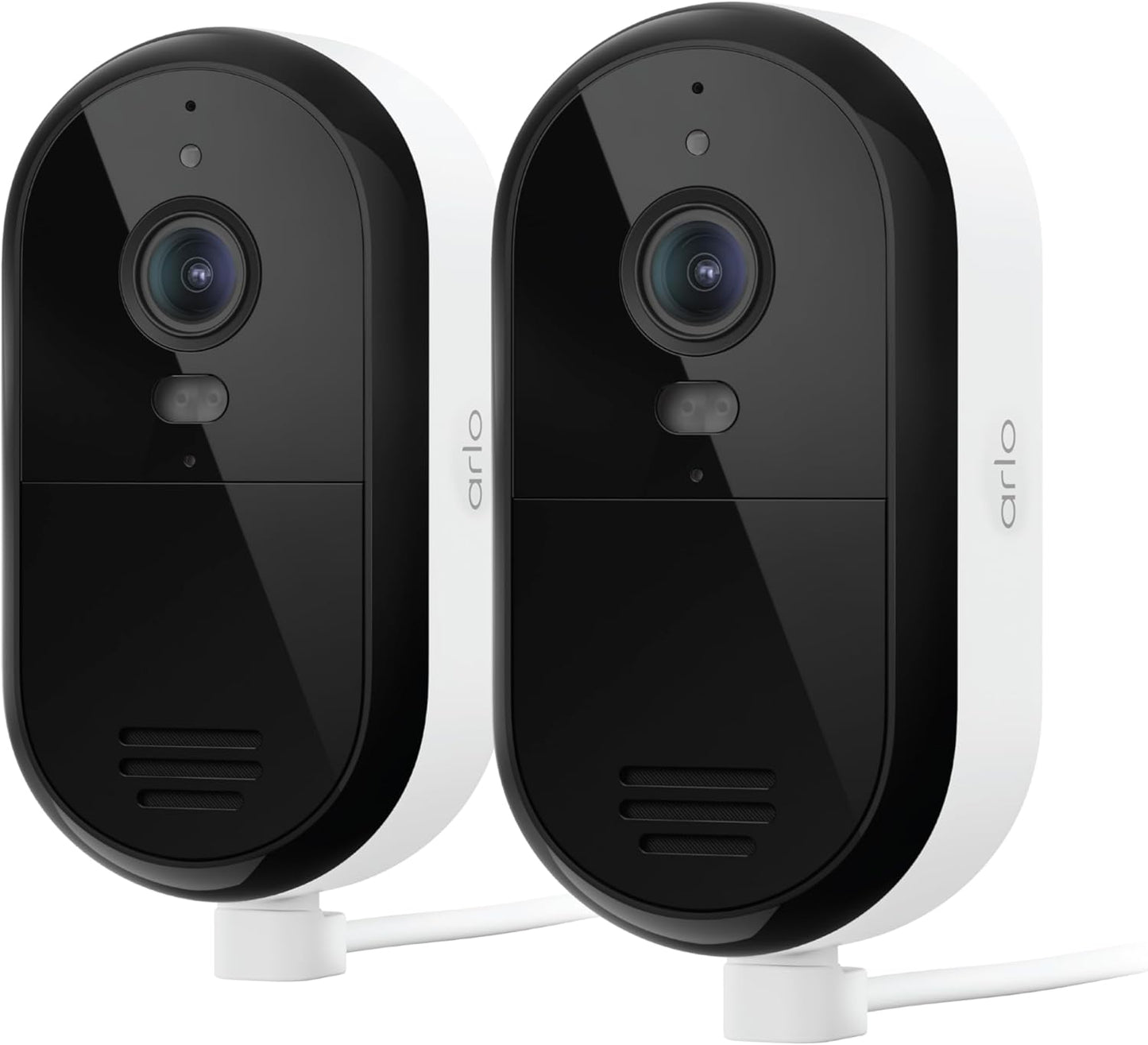 Security Camera Outdoor Wired 2-Pack - Arlo Essential 2K Surveillance Camera with Person Detection, Package Alert, Color Night Vision, 2-Way Audio, Weather Resistant, Motion Detection