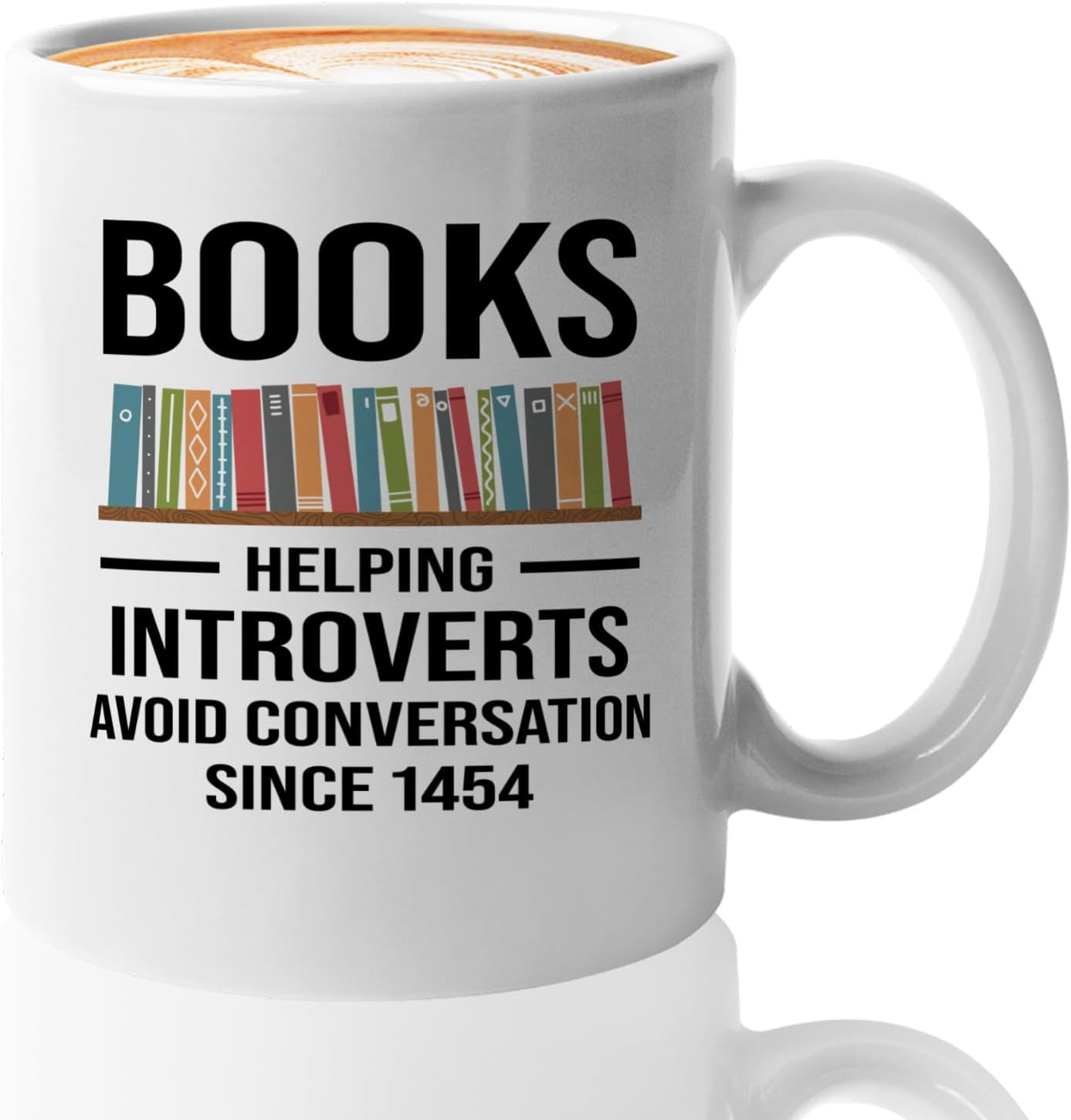 Book Lover Coffee Mug 11oz White -Helping Introverts - Writer Editor Bookish Librarian Bibliophile Bookish Grammar Philosophers