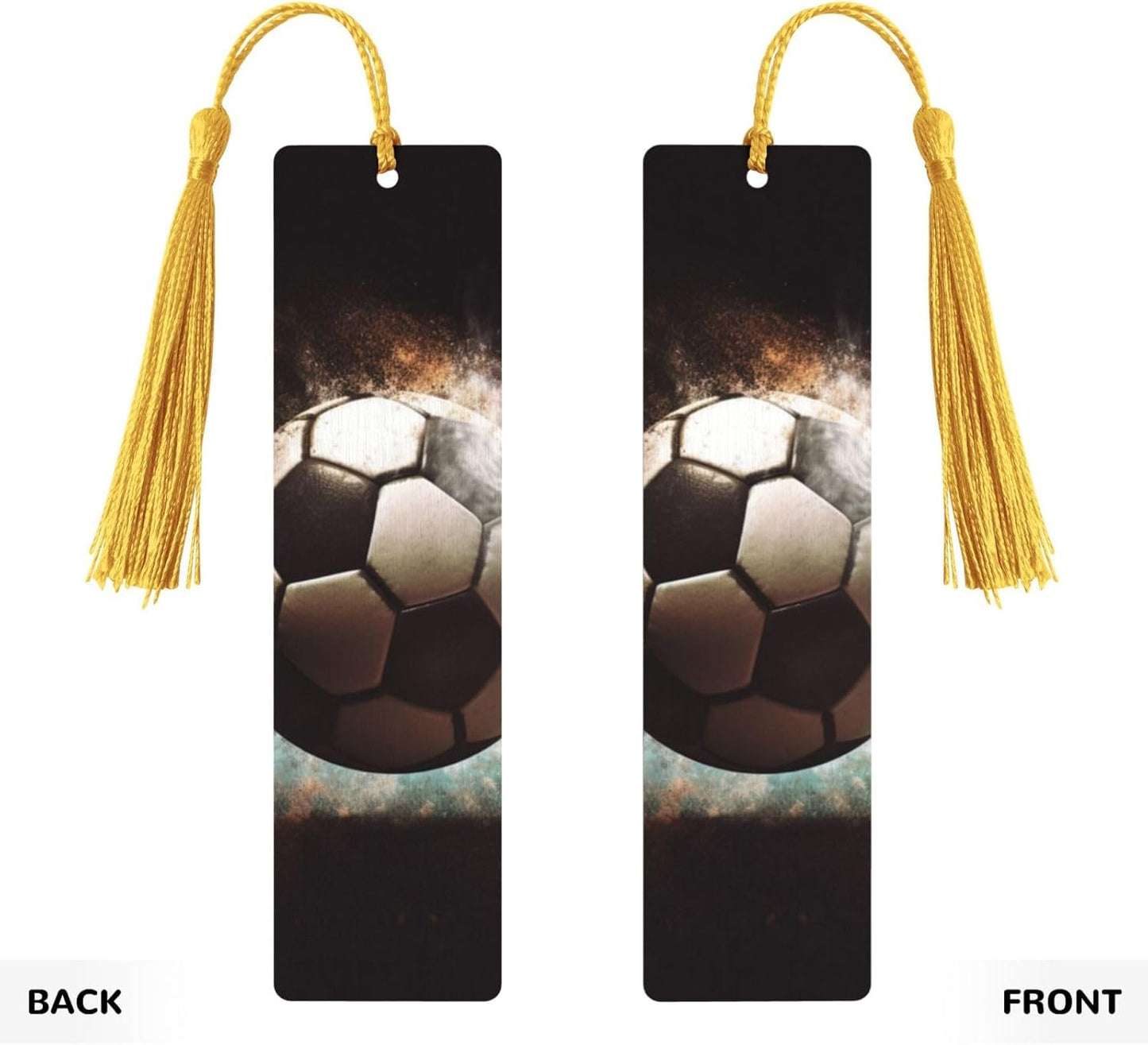 Sport Soccer Bookmarks with Tassels, Wood Bookmark for Women Men Handmade Book Mark for Book Lovers, Reading Page Markers Wood Tags Ornaments Birthday Teachers Gift
