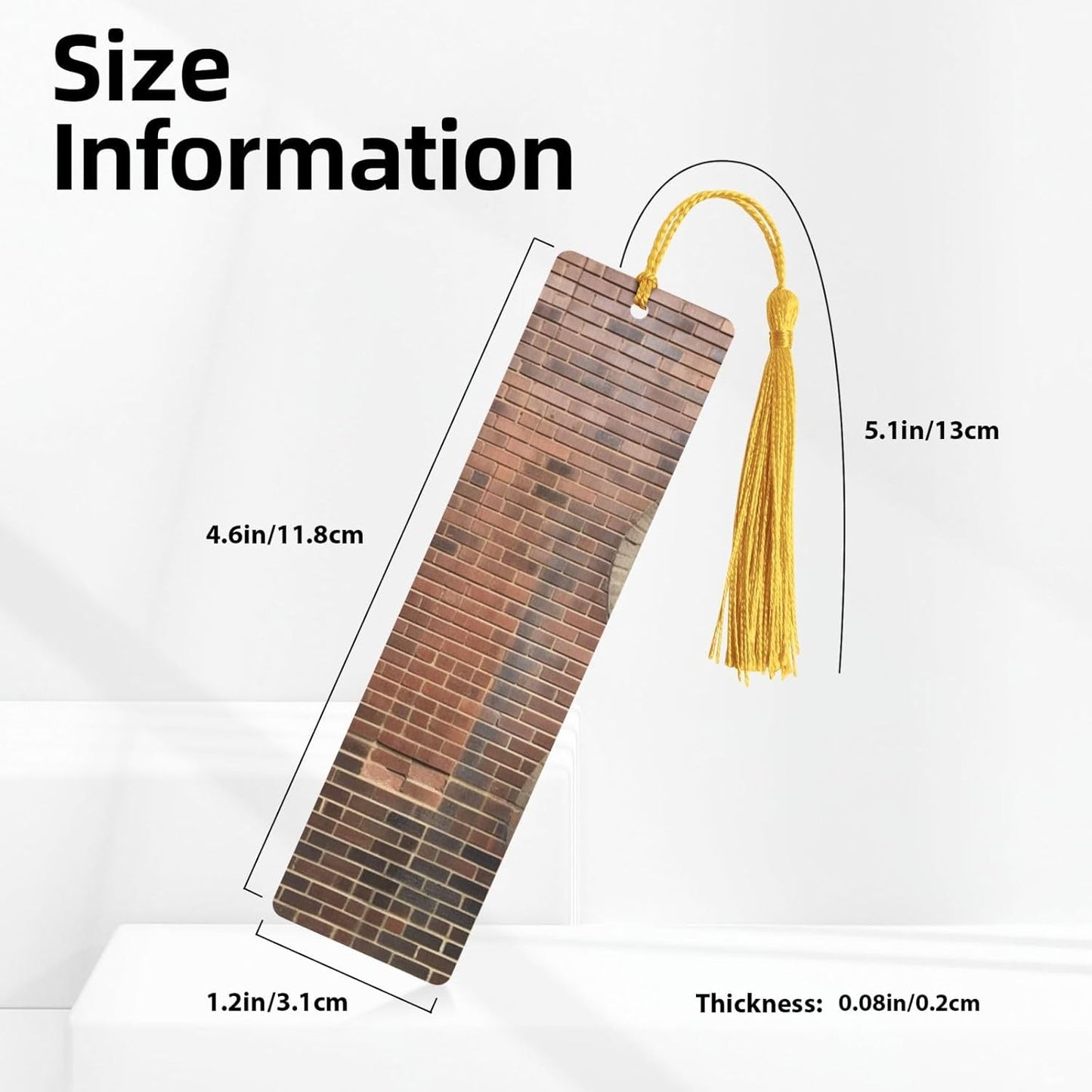 Vents in Brick Wall Bookmarks Gifts for Women Men, Wooden Bookmarks for Book Lovers, Vintage Book Marks Ornaments with Tassel, Unique Personalized Reading Page Markers Gold