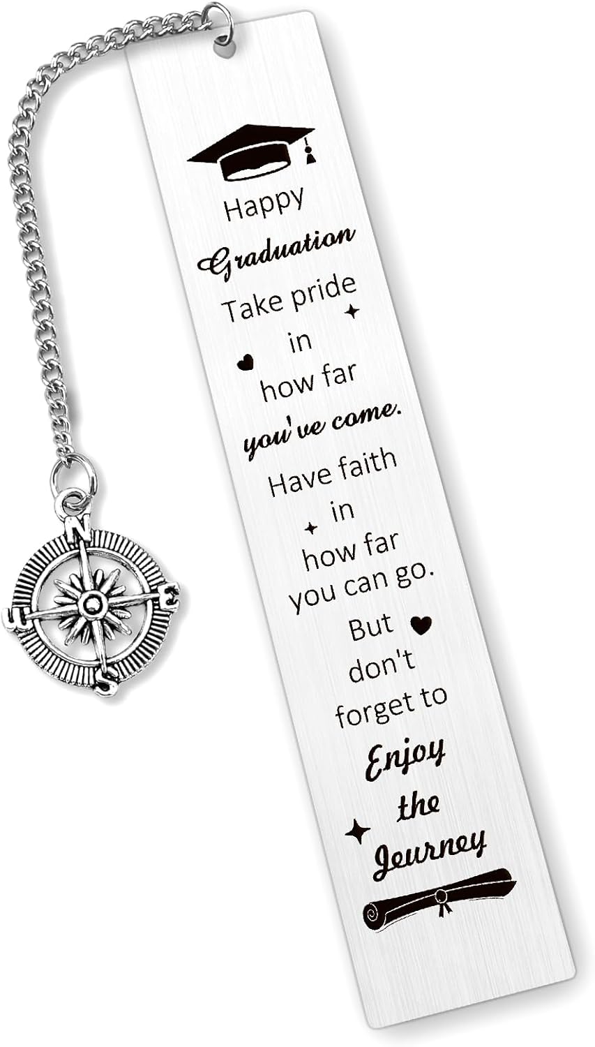 Graduation Gifts for Women Men Reading Lovers Metal Bookmark Book Accessories Happy College High School Graduation Congratulations Congrats Grad 2025 Gift for Him Her Personalized Book Mark