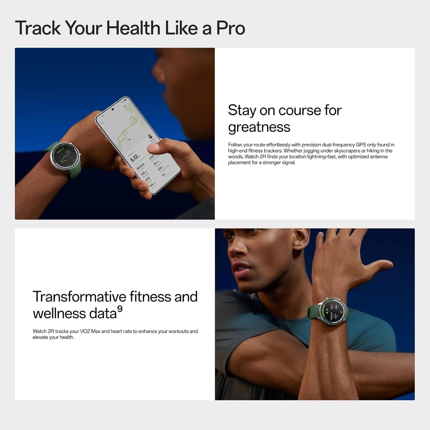 OnePlus Watch 2R, 32GB, Sleep Monitor, Heart Rate Tracking, Smartwatch with Fitness Insights, 100-Hour Battery, 1.43'', Bluetooth WiFi, Forest Green, not Compatible with iOS