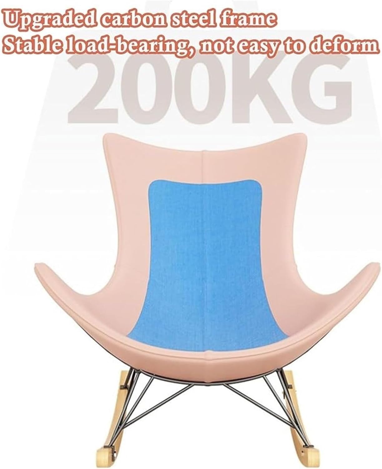 LSLYTQ Indoor Comfortable Sofa Rocking Chair, Upholstered Velvet Lounge Chair with Thick Cushion for Reading Naping,Living Room Accent Furniture Chairs