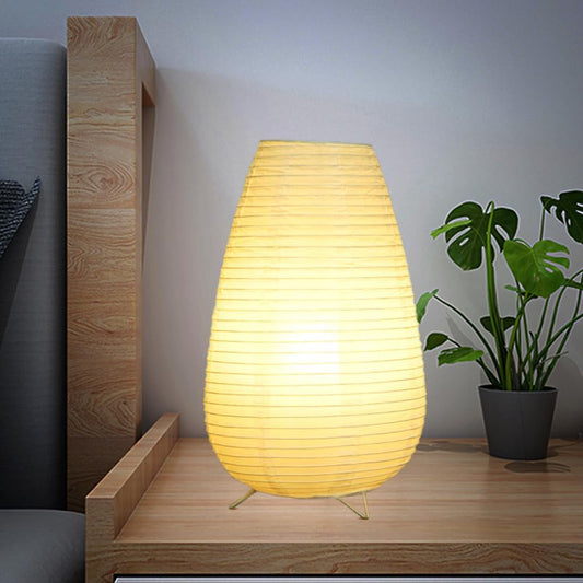 Small Table Lamp, Cute Paper Lamp, Ambient Lighting Lamp, Cozy Bedside Lamp, Minimalist Warm Glow Light for Bedroom Living Room Kids Room Dorm