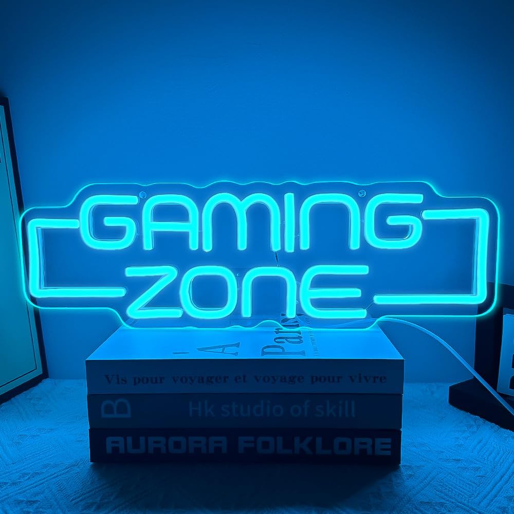 Gaming Zone Neon Sign,Game Zone Neon Sign for Teens Gamer Room Decor，Gaming Light Neon Sign for Gaming Wall Decor，Led Neon Gaming Sign for Gamer Gifts Boys